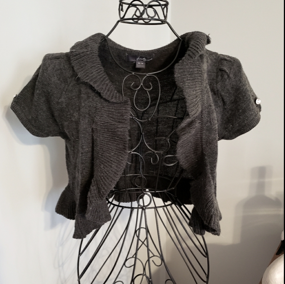 Grey knit bolero jacket